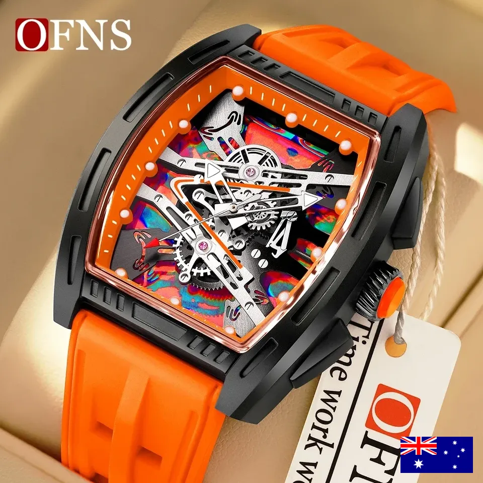 Luxury Men's Quartz Watch Silicone Strap Hollow Waterproof Sports Wristwatch - Image 3