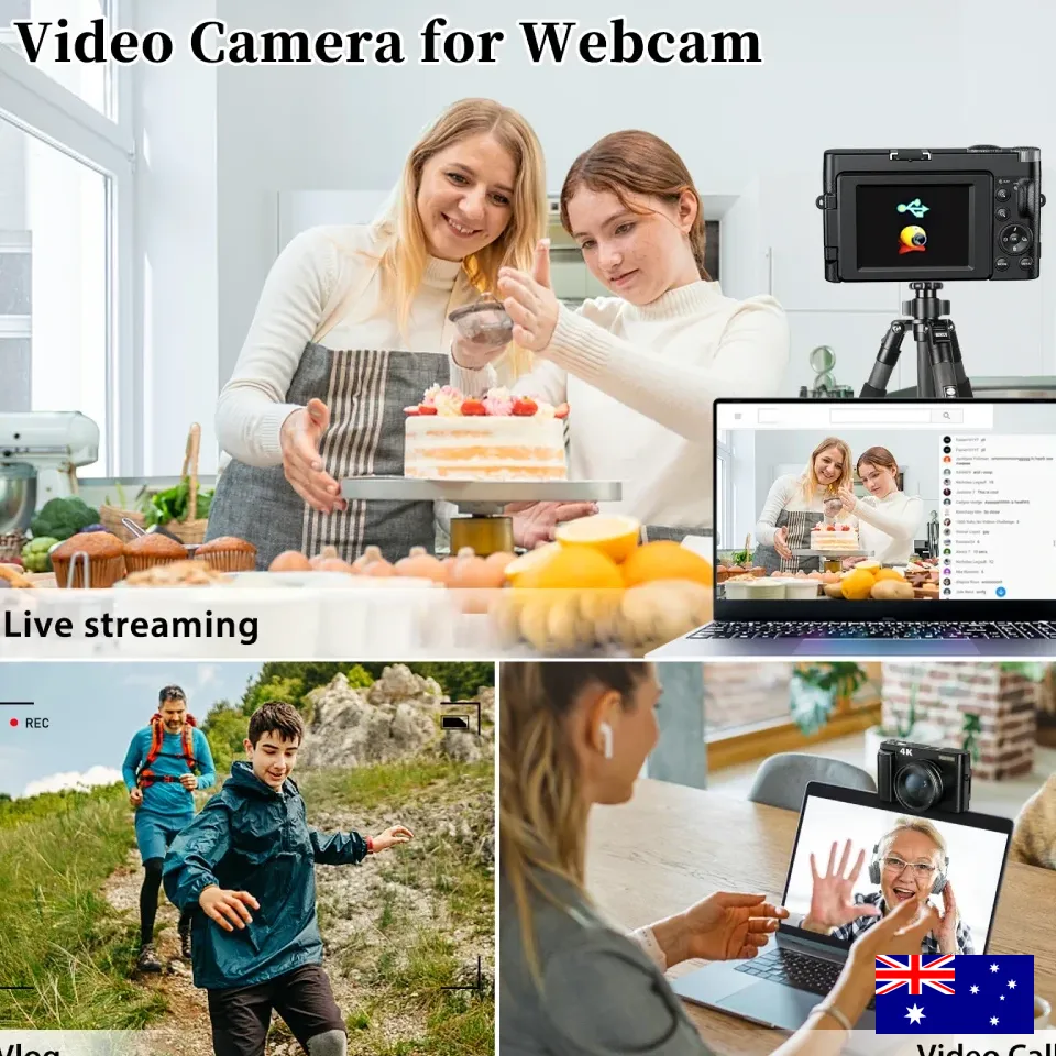 4K 48MP Digital Vlogging Camera Autofocus Anti-Shake 3'' 180° Flip Screen Flash - Image 6