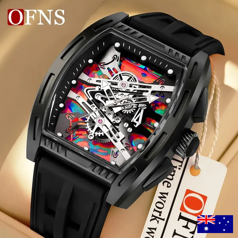 Luxury Men's Quartz Watch Silicone Strap Hollow Waterproof Sports Wristwatch - Image 2