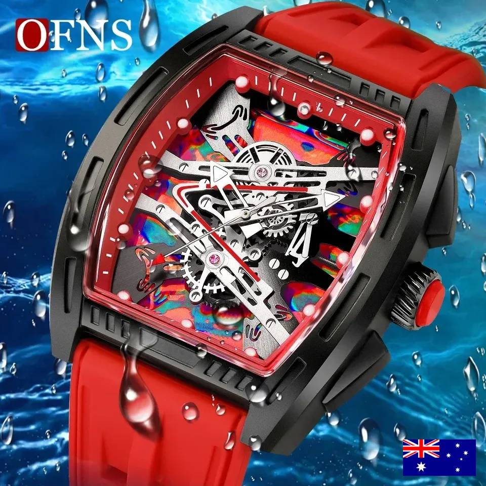 Luxury Men's Quartz Watch Silicone Strap Hollow Waterproof Sports Wristwatch - Image 5
